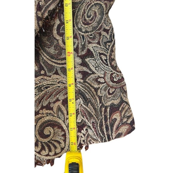 Upholstery Women’s Jacket Size S/M Statement Classy Brown With Beads - Picture 9 of 11